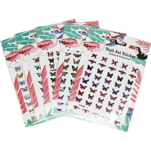 3D Holographic Butterfly Nail Stickers Back Glue Colorful Decals Slider Sticker DIY Decorations Manicure Nails Art Tool Ornament