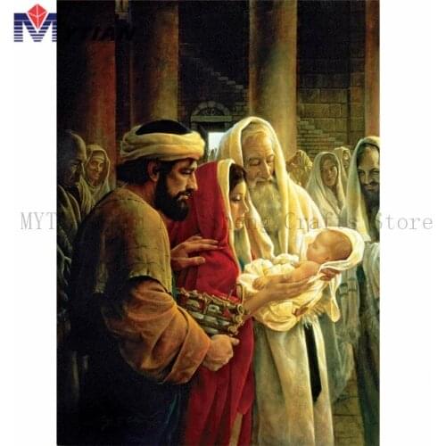 5D DIY Diamond Painting Icon Religion Rhinestones Cross Stitch Kits A Light to the Gentiles Embroidery Mosaic Handicrafts Decor