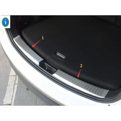 Yimaautotrims Auto Accessory Rear Bumper Protector Sill Trunk Tread Plate Protector Trim Fit For Mazda CX5 CX-5 2015 2016