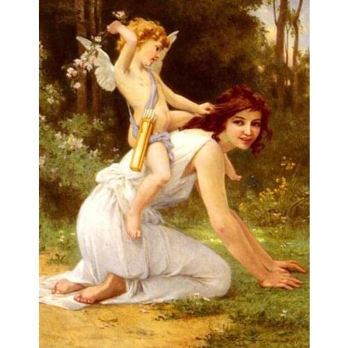 Free shipping classical baby angel flower canvas printings oil painting printed on canvas home wall art decoration picture