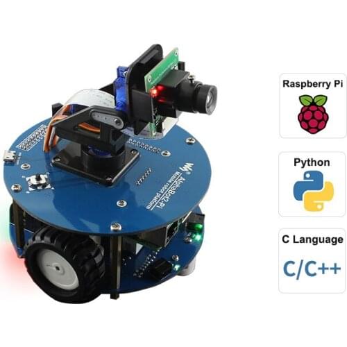 BlueRaven AlphaBot2 Wireless Video Smart Robot, Powered By Raspberry Pi 4 Model B US/EU Power Plug