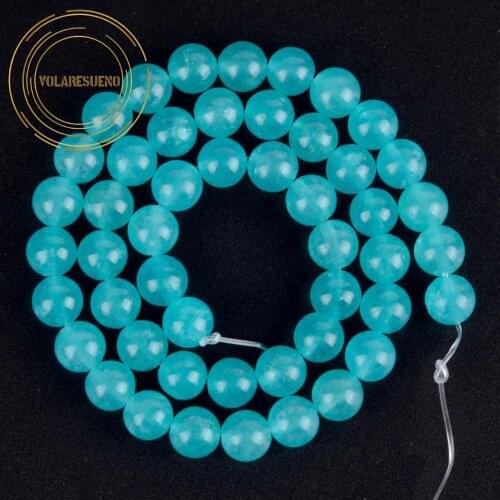 Natural Amazonite Chalcedony Stone Beads For Jewelry Making Diy Round Loose Spacer Beads Bracelet Necklace 4/6/8/10/12mm 15