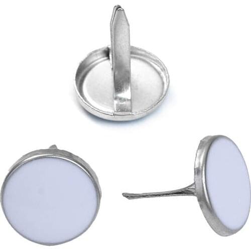 DoreenBeads Iron Alloy Brads White Silver Color For Scrapbooking Embellishment Deco DIY Craft Supply About 15mm x 13mm, 20 PCs