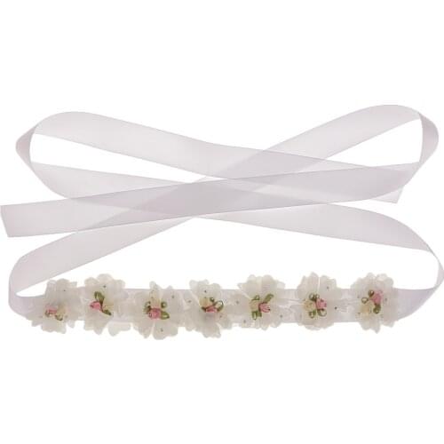 Elegant Women Lady Flower Wedding Dress Belt Bridal Handmade Sash Belts