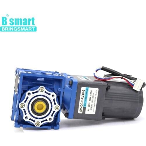 Bringsmart 220V AC speed motor 40W worm gear two-stage gear motor large torque positive and negative motor