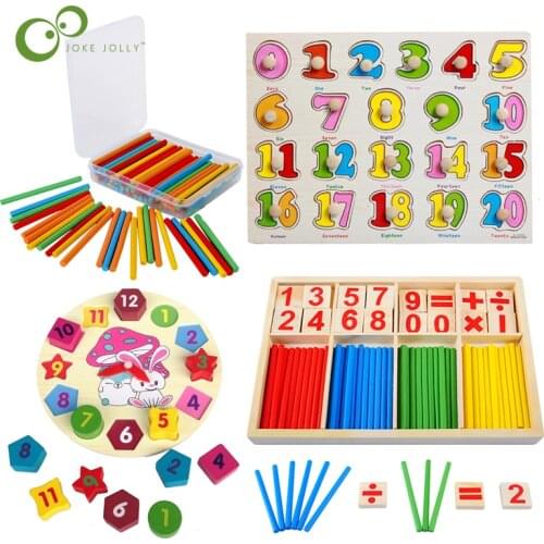 Figure Blocks Counting Sticks Educational Wooden Toys Intelligence Block Montessori Mathematical Math Toys for Children Gift