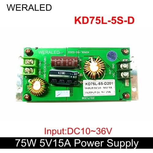 Hot Selling Vehicle LED Display Power Supply 5V 15A 75W Input DC10~36V ,Support P4 P4.75 P5 P6 P7.62 P8 P10 LED Module
