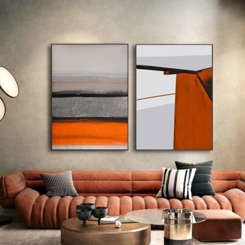 Nordic Ink abstract river water Orange Canvas Painting Modern Posters And Prints Wall Art Pictures For Living Room Home Decor