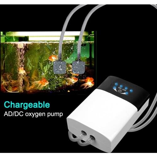 Aquarium Oxygen Pump Ultra Low Noise Dual-Purpose USB Charging Compressor Fish Tank Mini Compressor Portable