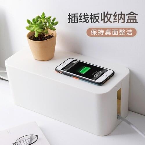 Cable storage box Tabletop charging line Data cable storage row socket Cable distributor plug board