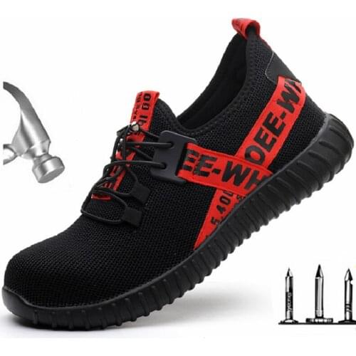 AIR Mesh Breathable Work Shoes Steel Toe Cap Safety Shoes Indestructible Shoes Non-slip Luxury Designer Brand Sneakers