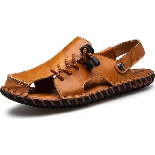 Summer Comfortable Leather Office Sandals Outdoor Men Sandals