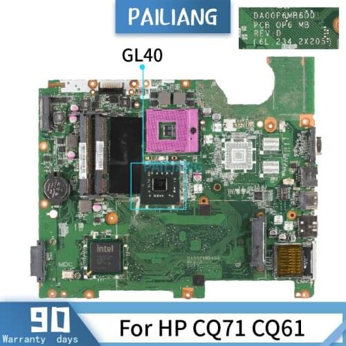 DA00P6MB6D0 For HP CQ71 CQ61 GL40 Mainboard Laptop motherboard tested OK