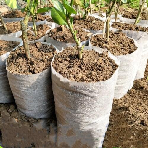 New 100PCS Seedling Plants Nursery Bags Organic Biodegradable Grow Bags Fabric Eco-friendly Ventilate Growing Planting Bags