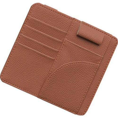 Multifunctional Automotive Car Sun Protection Visor Glass Storage Clip Holder Bag (Orange)