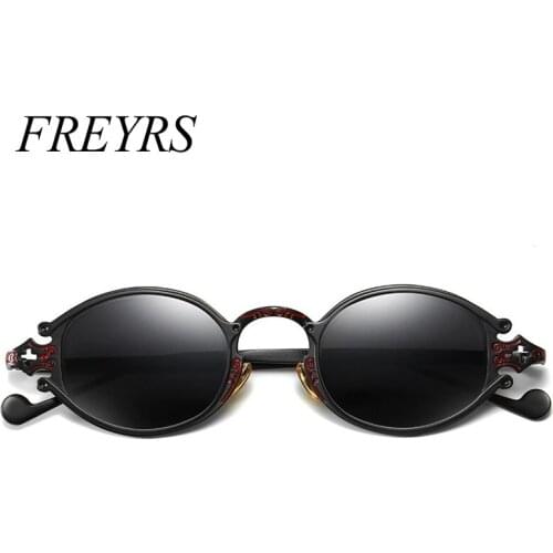 FREYRS Steampunk Sunglasses Men Round Steam Punk Goggles Women Ladies Silver Circle Glasses 2019 Newest Oculos UV400 5377