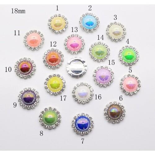 New Hot 10pcs 18mm circularity Diy Clothing Accessories crystal pearl diamond Wedding Invitation jewelry Accessories Can be mix