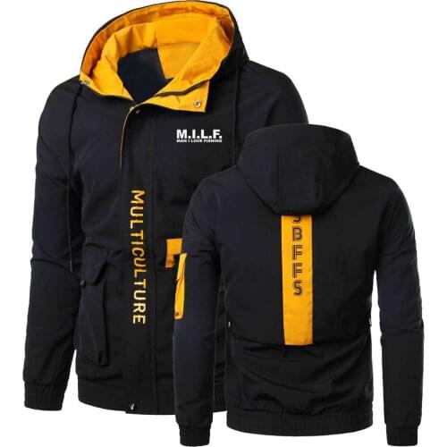 2021 New Milf Man I Love Fishing Wild Printing Spring Autumn Zipper Comfortable Custom Hooded Jackets Leisure Outwear Coats