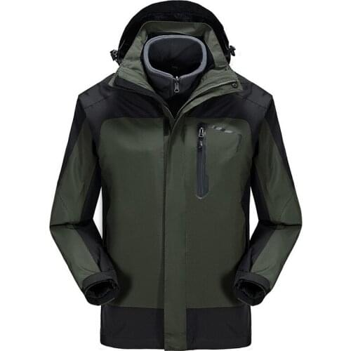 New Style MenS Wear Autumn And Winter Plus Velvet Warm Raincoat Jacket Outdoor Two Piece Set Mountaineer