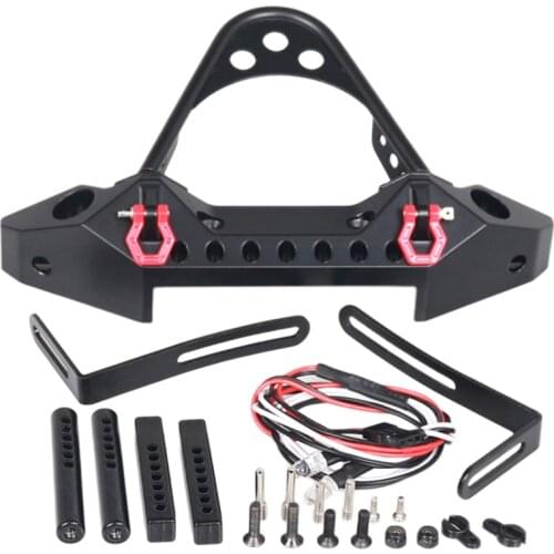 Front Bumper with LED Light for 1:10 TRX4 SCX10 RC Car Accessories