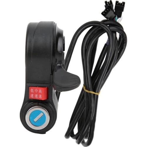 Electric Bike Thumb Throttle Switch with Lock Electric Bicycle Accelerator Motor Throttle E-bike Conversion Kit
