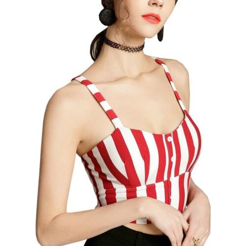 Sexy Elastic Camis Tops 2018 Korean Striped Short Tank Tops Sexy Strap O-Neck Summer Tops Casual Women Camis