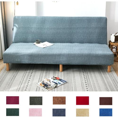 Living Room Sofa Cover Solid Color Armless Elastic Sofa Cover Pet Child Furniture Protector Washable Detachable Sofa Cover