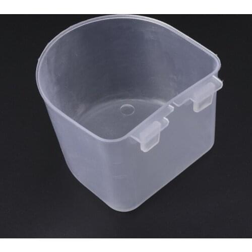 Parrot Bird Hamster Flat Bottom Feeding Cup Hanging Drinking Food Bowl Tools R7UB