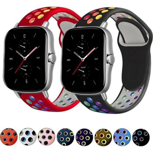 20mm/22mm watch band For Amazfit GTS/2/2e/GTS2 Mini/GTR 42mm/47mm/GTR2/2e/stratos 2/3 Watch Bracelet Amazfit bip rainbow strap