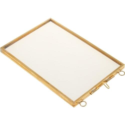 MagiDeal 4 X 6 Inch Antique Brass Glass Plaque Copper Photo Picture Portrait Frame for Wedding Friends Home Decoration