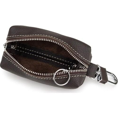 Genuine Leather Large Capacity Multi-function Car Key Bag Men Key Holder Housekeeper Women Keychain Covers Zipper Key Case Bag