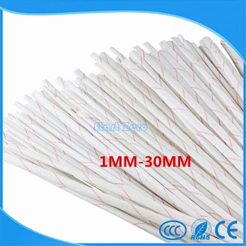 8/10/12/14/16/18/20/23MM Diameter Fiberglass sleeving 5Meter High temperature insulated wire casing Glass Fiber sleeving