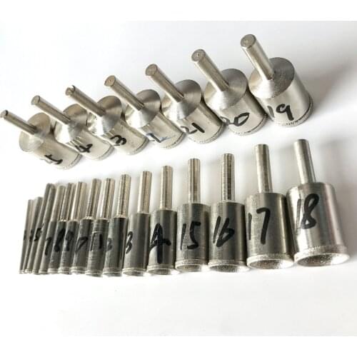 Total 30PCS with 3pcs of each size of 6-15mm120# or 320# fine grinding beads ball diamond concave bead stick nest amber beads