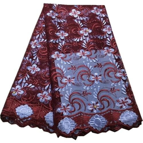 High Quality Lace Hot Sale Embroidery French Tulle Lace Fabric Nigerian Lace Fabric For Wedding Dress 2.5 Yards PL-75