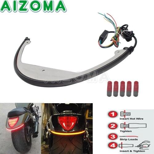 Moto LED Taillight Fender Light Bar Kit Sequential Flowing Rear Turn Signal Brake Light For Suzuki Boulevard M109R M9 2006-Up