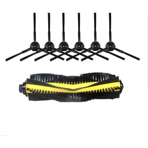 1x Main roller brush +6x Side brush replacement kit for ilife v7s V7 ilife v7s pro robot vacuum cleaner spare parts accessories
