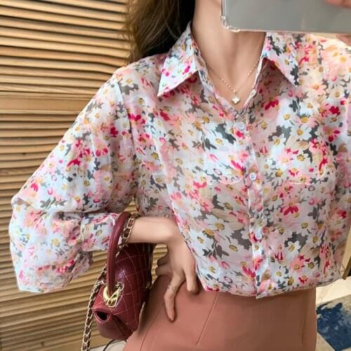 2021 Fashion Women Blouse Long Lantern Sleeve Floral Print Casual Blouses Female Vintage Tops Blusas and Shirts