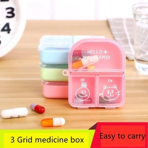 1 Day 3 Slots Pill Box Mini Cartoon Portable Pill Cases Travel Dispen Storage Container Medicine For Personal Health Care New