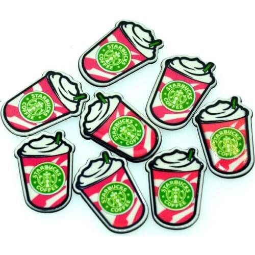 10PCS 20mmX30mm Acrylic Coffee Cup Planar|Soft Drink Cups Miniatures|Acrylic Coffee Cup Cabochons