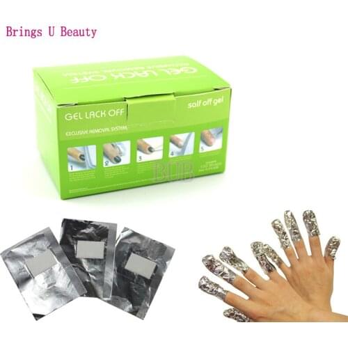 100wraps/box High Quality Foil & Absorptive Swab in One for Gel Polish Removal Soak Off Gel Wraps Nail Tools Manicure Nail Clean
