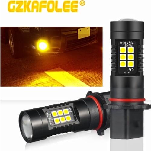 2pcs P13W PSX26W Led Car Lamp SP13W SH24W Daytime Running Lights 3030 21SMD Yellow red Car Super Bright DRL Auto Fog Lamp bulbs