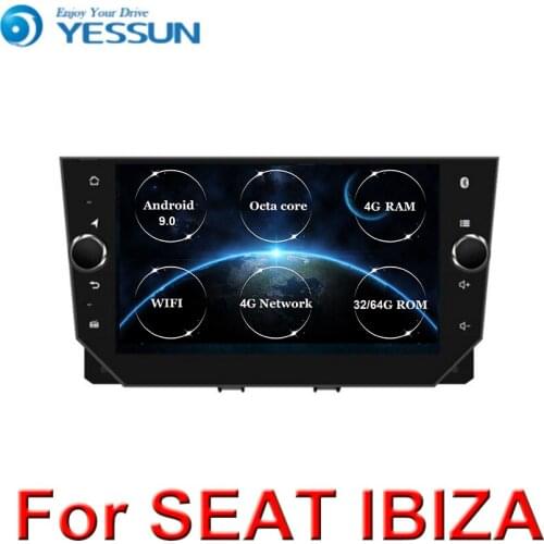 4G RAM+64G ROM DSP Octa core Android 9.0 Car DVD GPS For Seat IBIZA 2018 2019 multimedia player radio