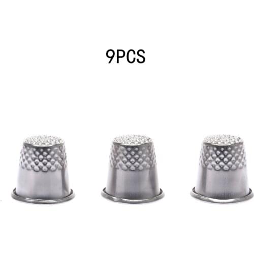 9Pcs Handworking Pin Needle Craft Tailor Hand Protection Finger Thimble Sewing Grip Shield Protector Sewing Quiting Tool