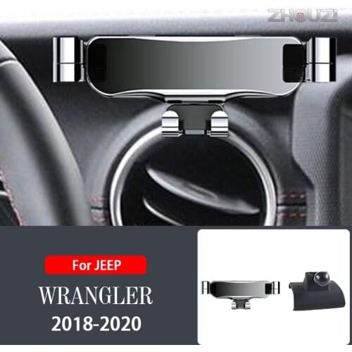 Car Mobile Phone Holder Air Vent Outlet Clip GPS Stand Gravity Navigation Bracket For Jeep Wrangler 2018 2019 2020 Accessories