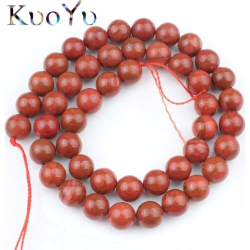 Natural Stone Beads Red Jaspers Round Loose Spacer Bead For Jewelry Making Diy Bracelet Accessories 4 6 8 10 12mm 15”Inches