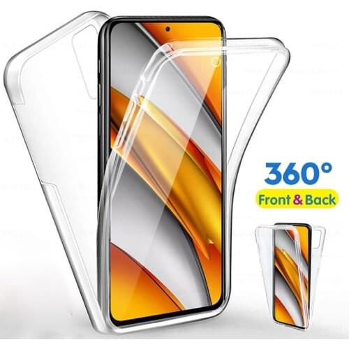 POCOF3 Case 360° Full Body Transparent Soft Silicone Protective Shell Cover for POCO F3 Shockproof Coque On Poxo Poko Litte F 3