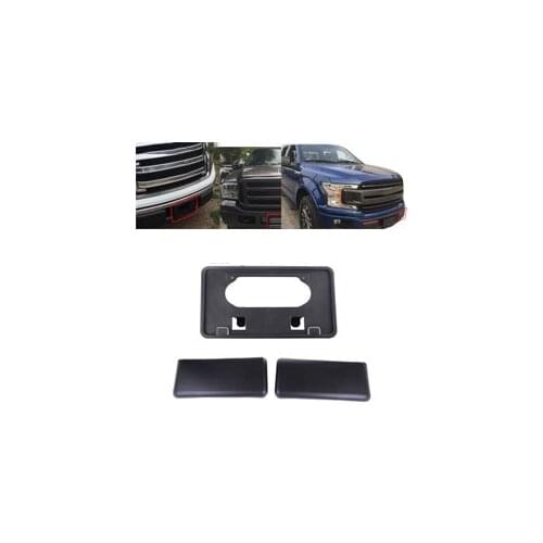 Black Plastic Front License Plate holder Bumper Mounting Bracket bumper Pad for Ford F150 2009 2010 2011 2012 2013 2014