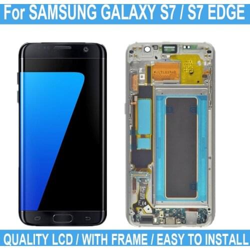 For Samsung Galaxy S7 G930 G930F Digitizer Touch Screen Assembly Parts For Samsung Galaxy S7 Edge G935 G935F LCD Display+Tool