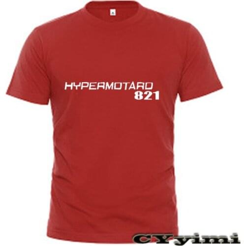 For Ducati HYPERMOTARD 821/HYPERSTRADA T Shirt Men New LOGO T-shirt 100% Cotton Summer Short Sleeve Round Neck Tees Male