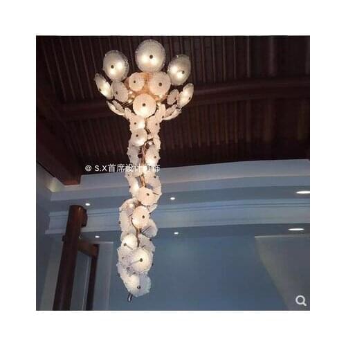 Hotel engineering branch flower art duplex building stair revolving corridor post-modern Nordic simple chandelier